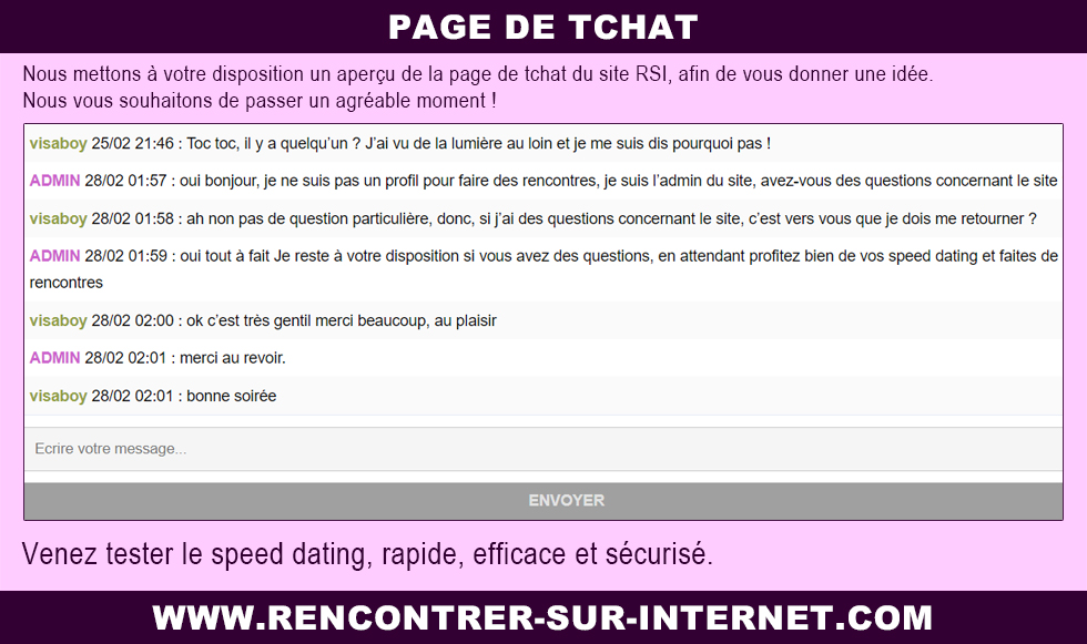 Page de tchat : simple et magique