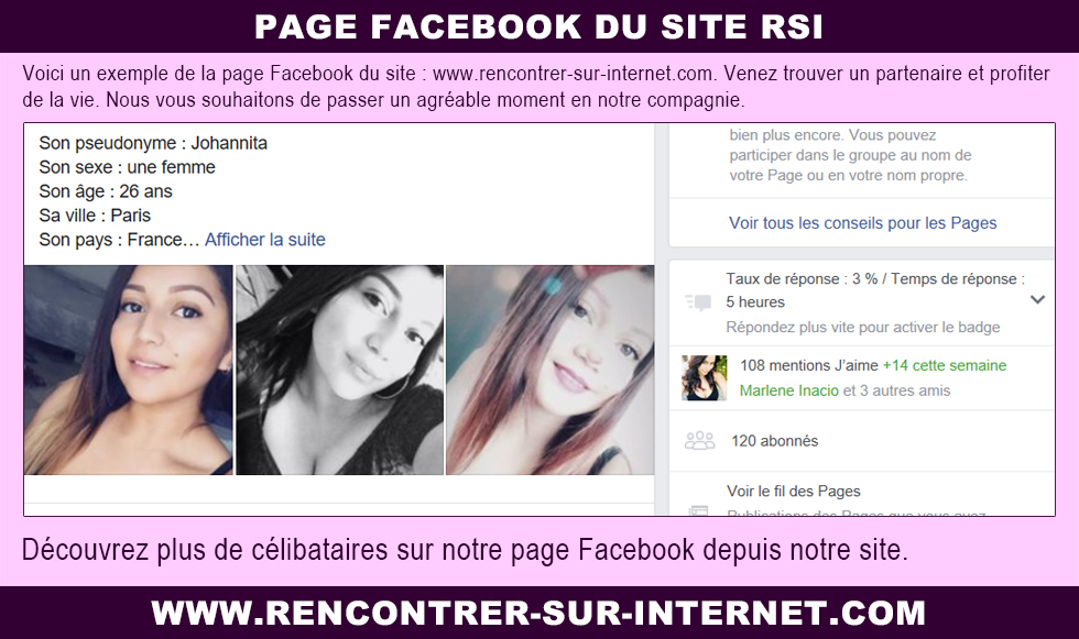 Page Facebook : notre site internet RSI